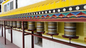 Tibetan prayer wheels in Leh